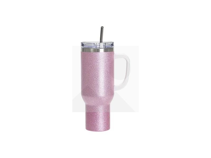 Sublimation Blanks 40oz/1200ml Stainless Steel Glitter Tumbler with Lid & Straw