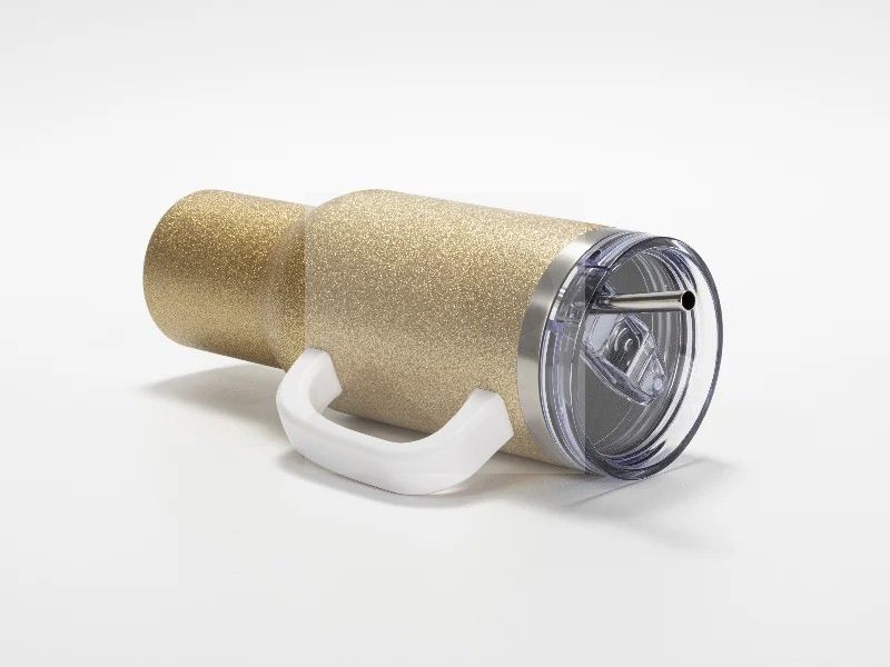 Sublimation Blanks 40oz/1200ml Stainless Steel Glitter Tumbler with Lid & Straw