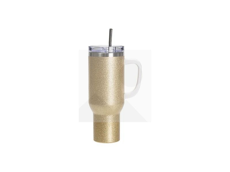 Sublimation Blanks 40oz/1200ml Stainless Steel Glitter Tumbler with Lid & Straw