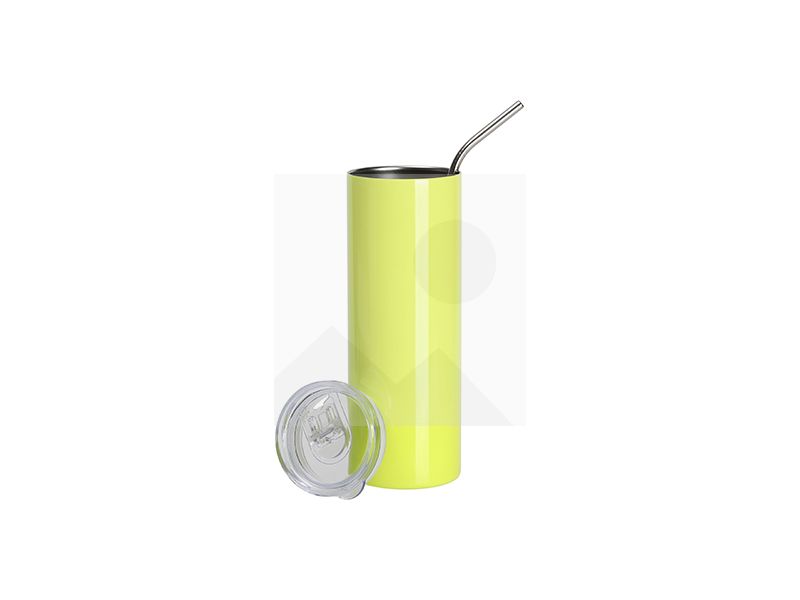 Sublimation Blanks 20oz/600ml Stainless Steel Fluorescent Tumbler with Straw & Lid