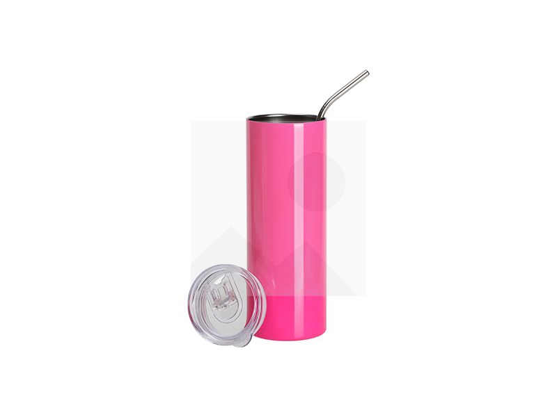 Sublimation Blanks 20oz/600ml Stainless Steel Fluorescent Tumbler with Straw & Lid