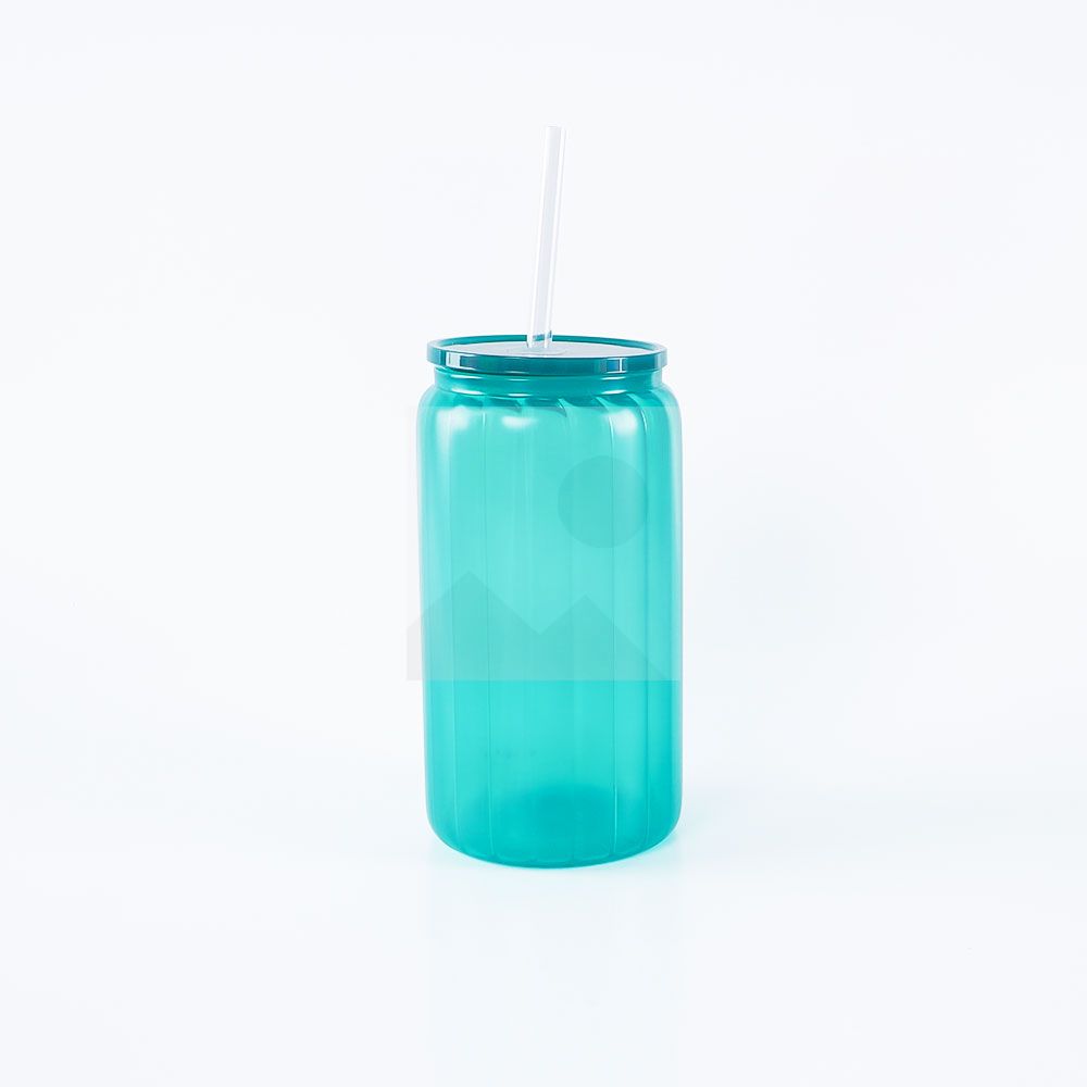 20oz Glass Cup BPA-Free Unbreakable Glass Jar Beverage Sublimation Colored Beer Iced Coffee Mug Unbreakable Glass Daily Use Mug