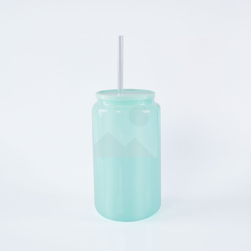 20oz Glass Cup BPA-Free Unbreakable Glass Jar Beverage Sublimation Colored Beer Iced Coffee Mug Unbreakable Glass Daily Use Mug