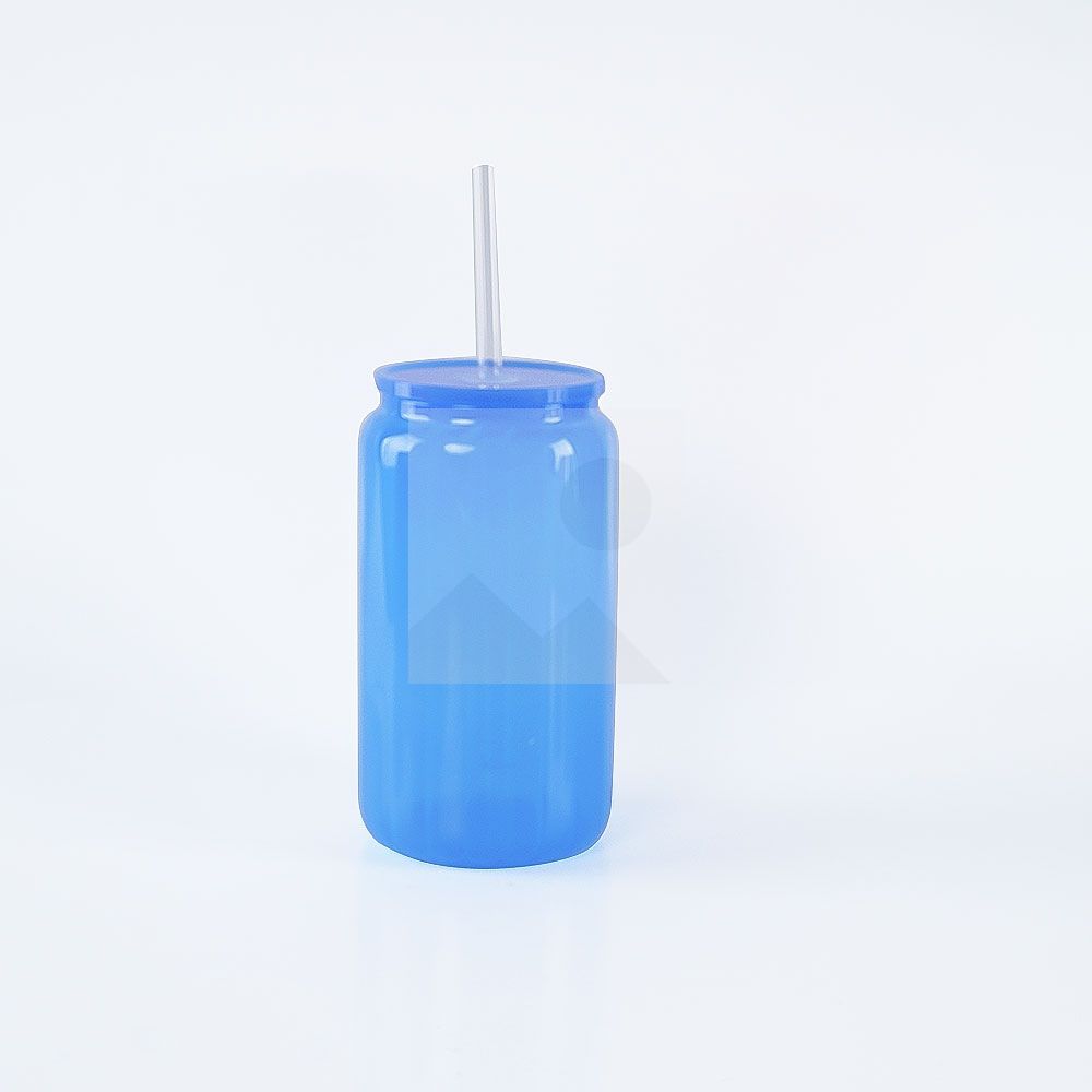 20oz Glass Cup BPA-Free Unbreakable Glass Jar Beverage Sublimation Colored Beer Iced Coffee Mug Unbreakable Glass Daily Use Mug