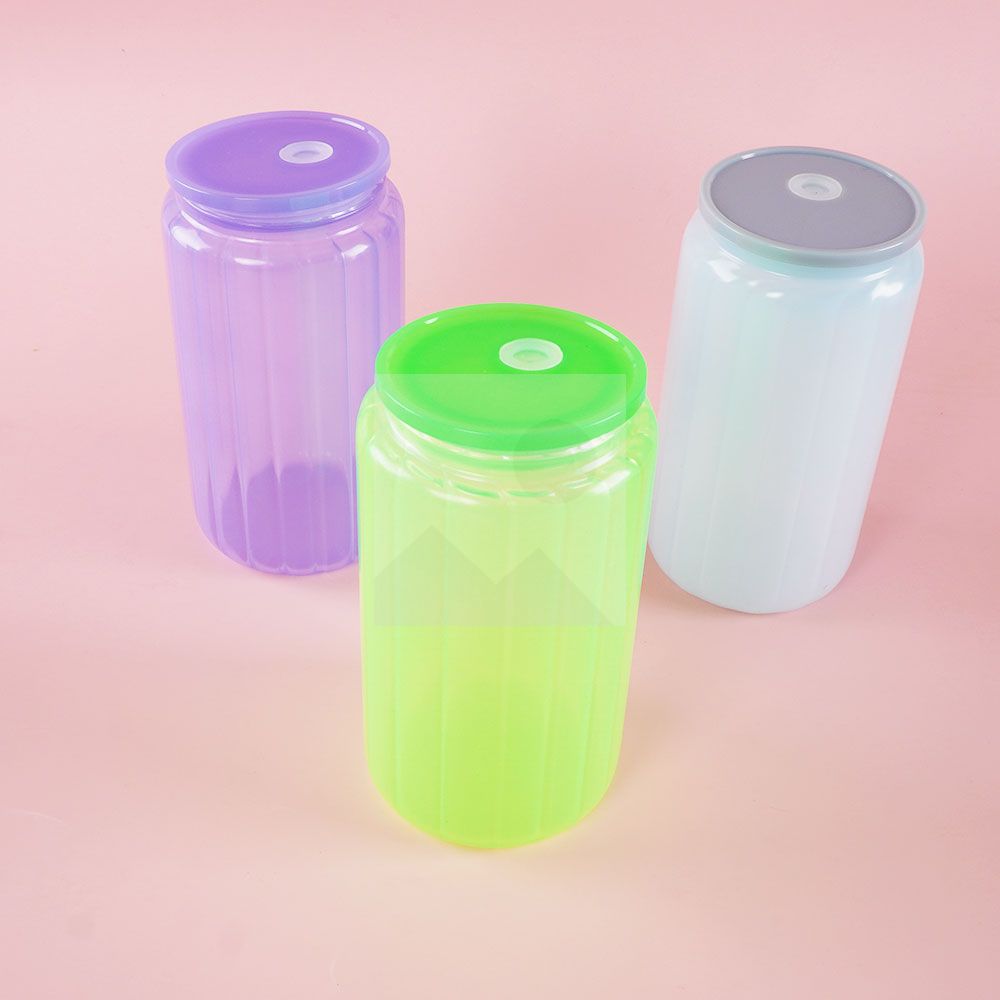 20oz Glass Cup BPA-Free Unbreakable Glass Jar Beverage Sublimation Colored Beer Iced Coffee Mug Unbreakable Glass Daily Use Mug