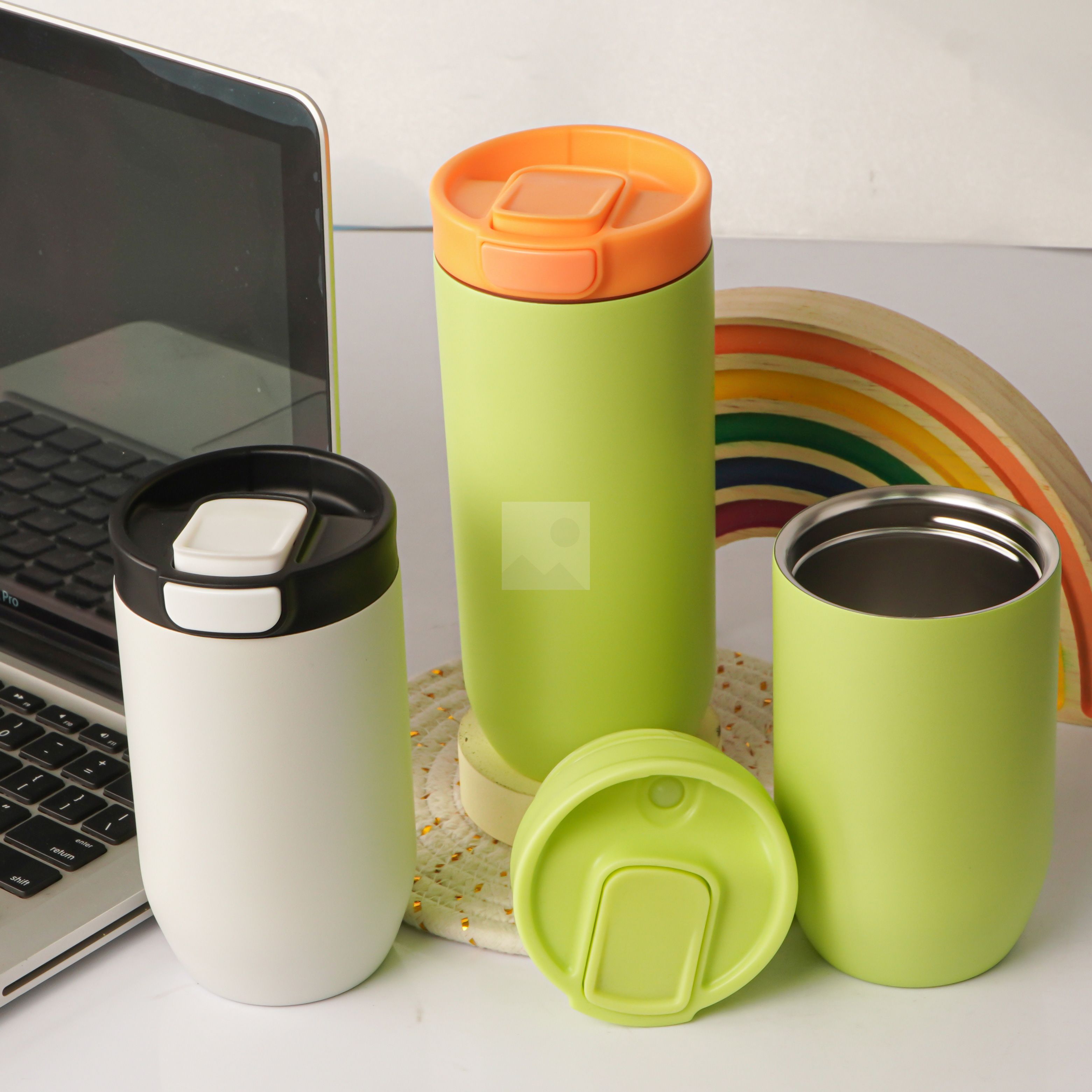 One Button Open Design CUSTOM New Bottle 12oz 16oz Coffee Milk Mugs Stainless Steel Vacuum Coffee Travel Mug with Lid Coffee Cup